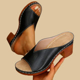 Vienna – Open Toe Block Heel Mules Women
