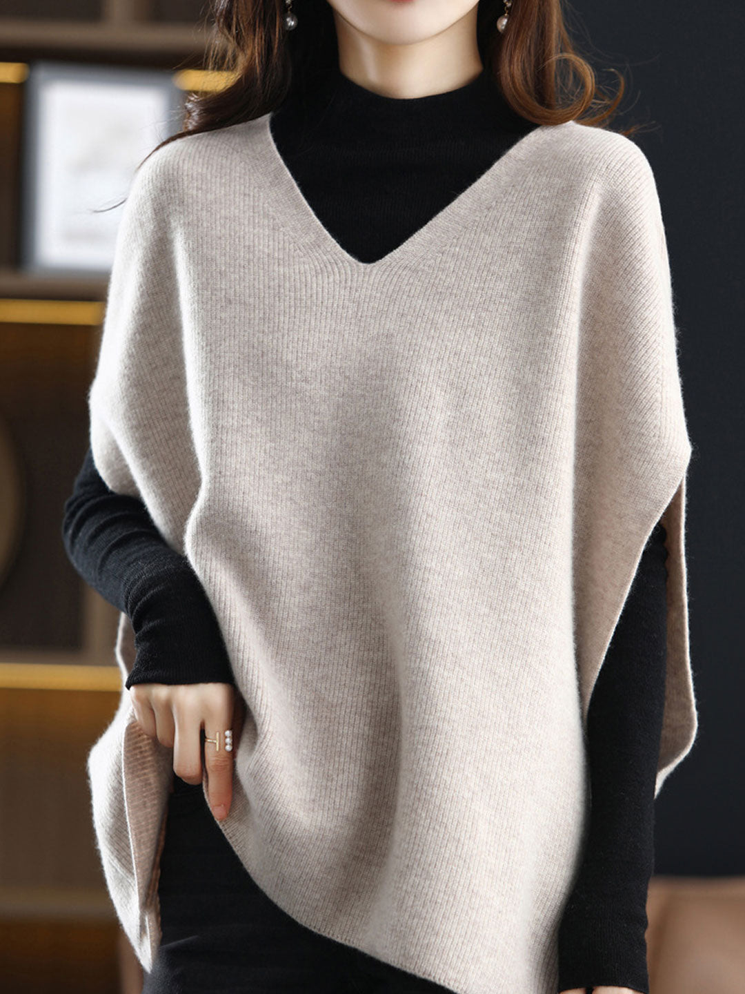 Marcelline – Damen Strickweste mit V-Ausschnitt