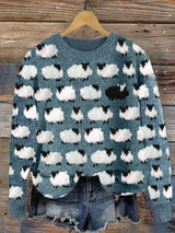 Ismeria – Damen Retro Strickpullover aus Schafwolle