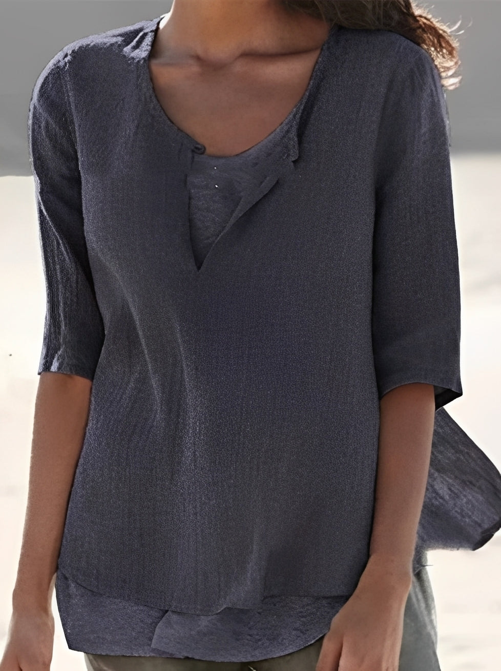 Marisse - Blusa Elegante com Efeito em Camadas