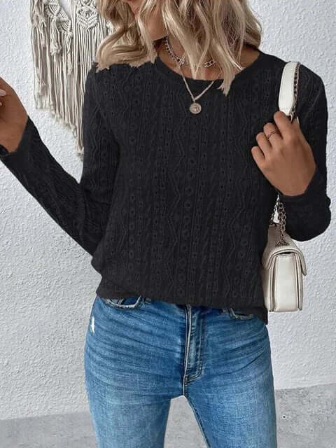 Isadora – Women’s Eyelet Lace Long Sleeve Blouse