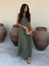 Tolinda - Vestido maxi de malla con un solo hombro