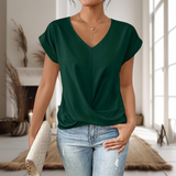 Charlisse – Bluse med V-hals og twistkant til kvinder