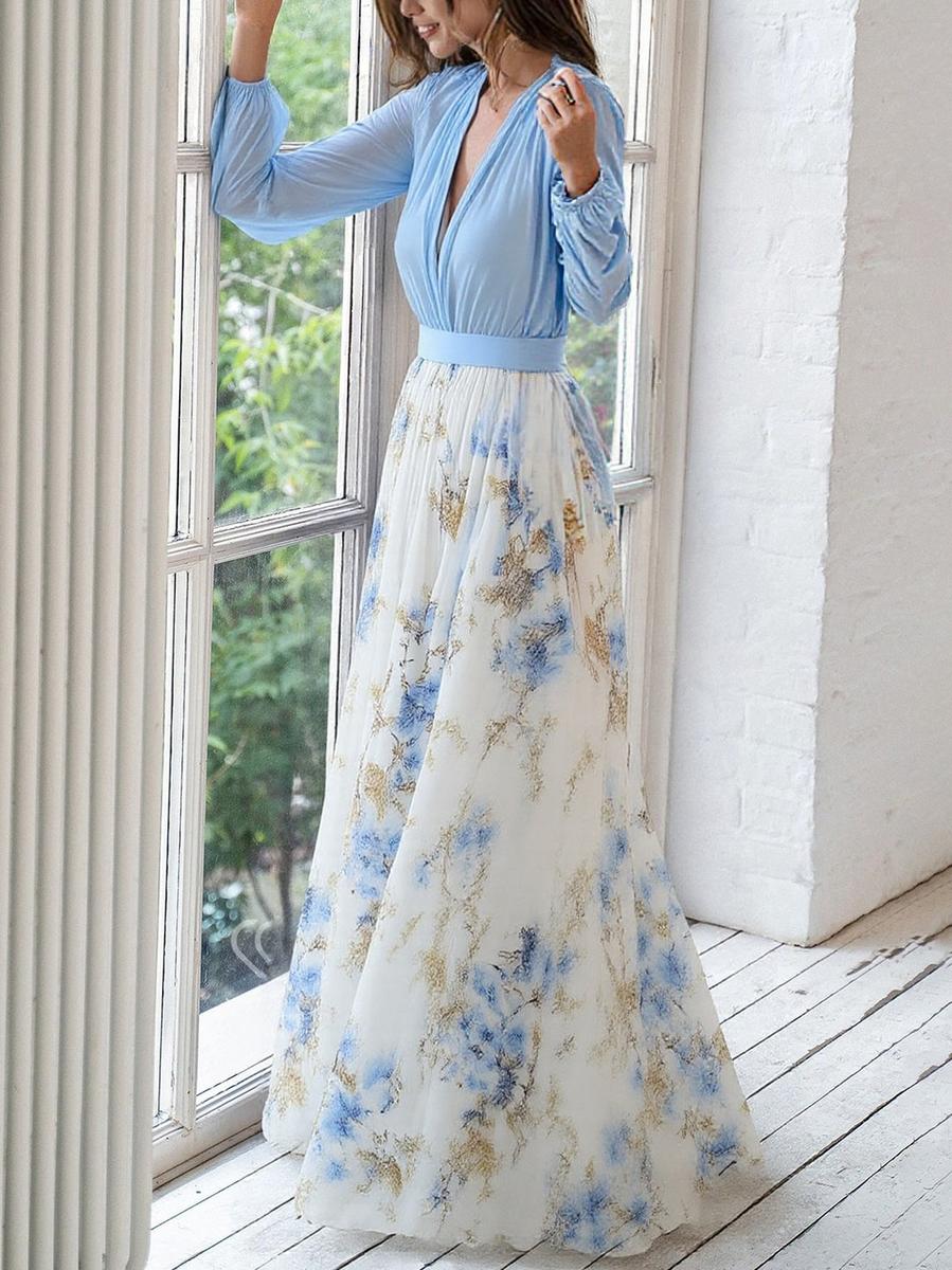 Arista – Blomstret chiffon maxikjole til kvinder