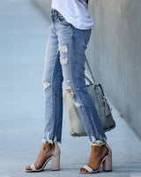 Zarelia - Jeans de mezclilla desgastados para mujer