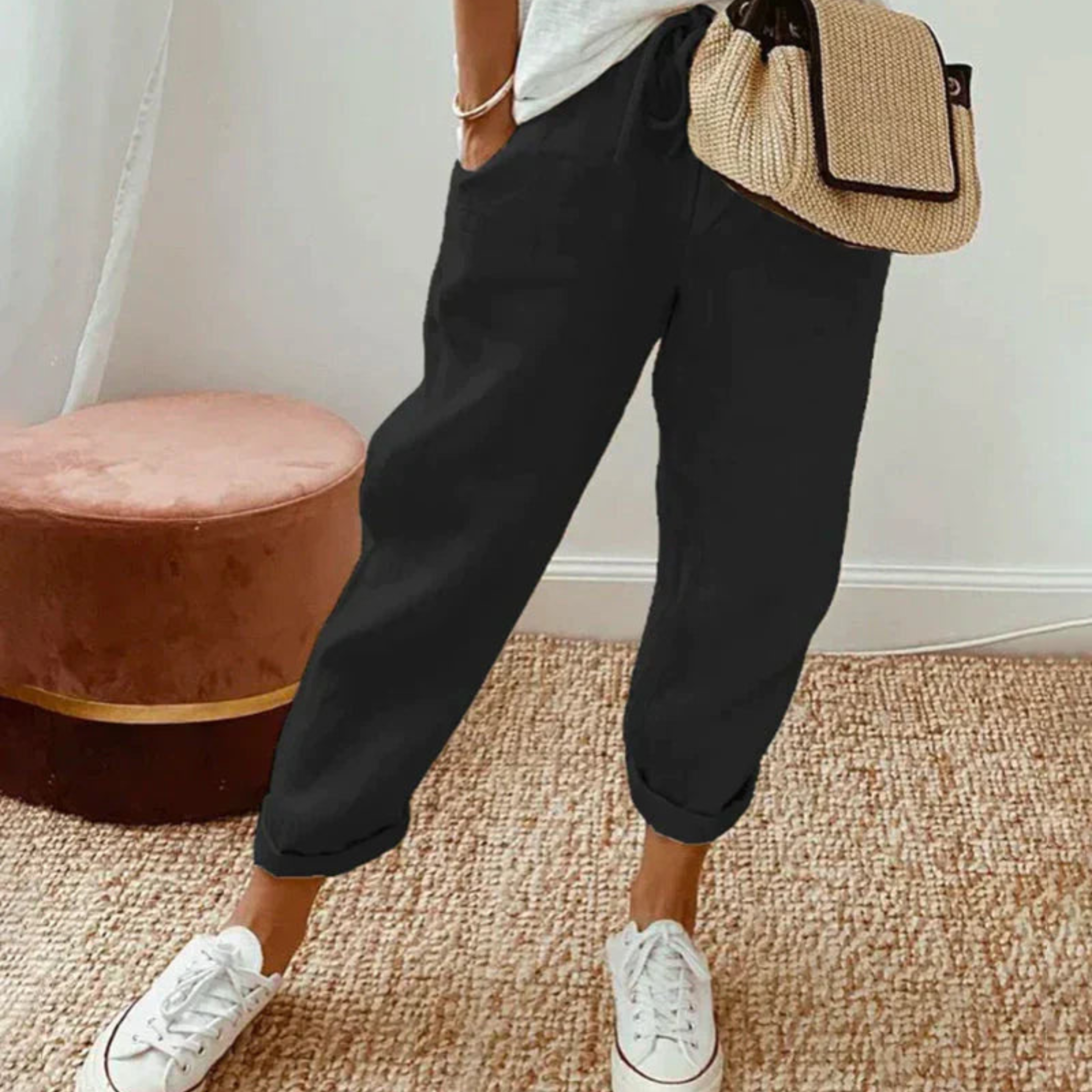 Laurynel - Pantaloni Trendy da Donna Taglio Slim