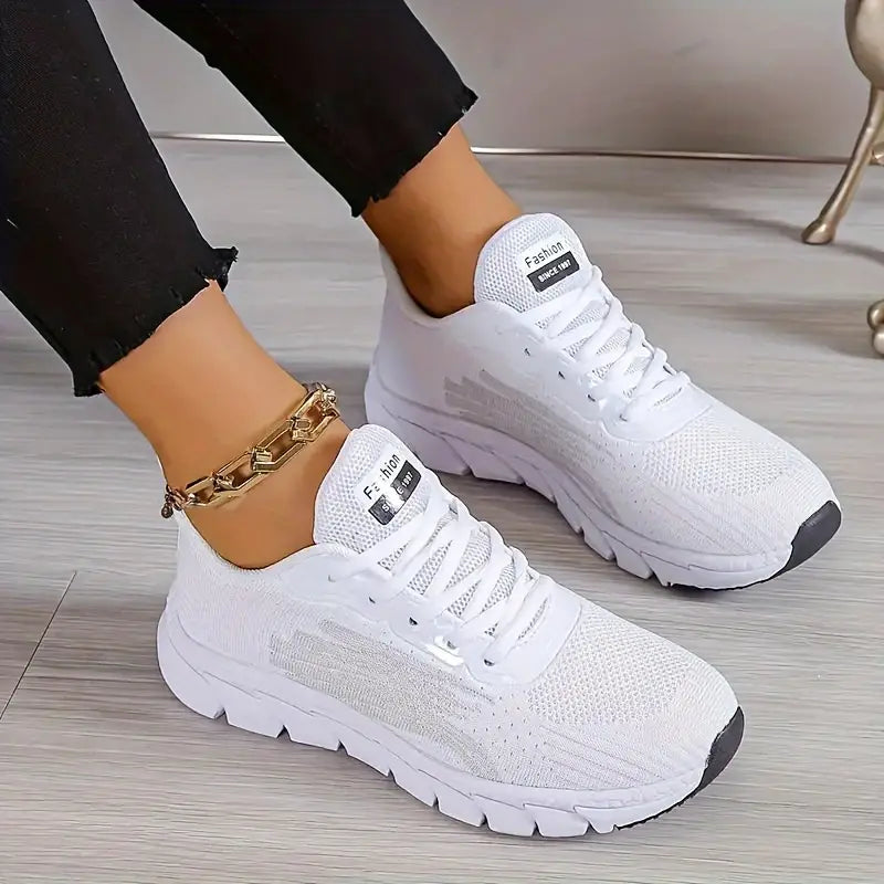 Virella – Dames Witte Veterschoenen van Kant