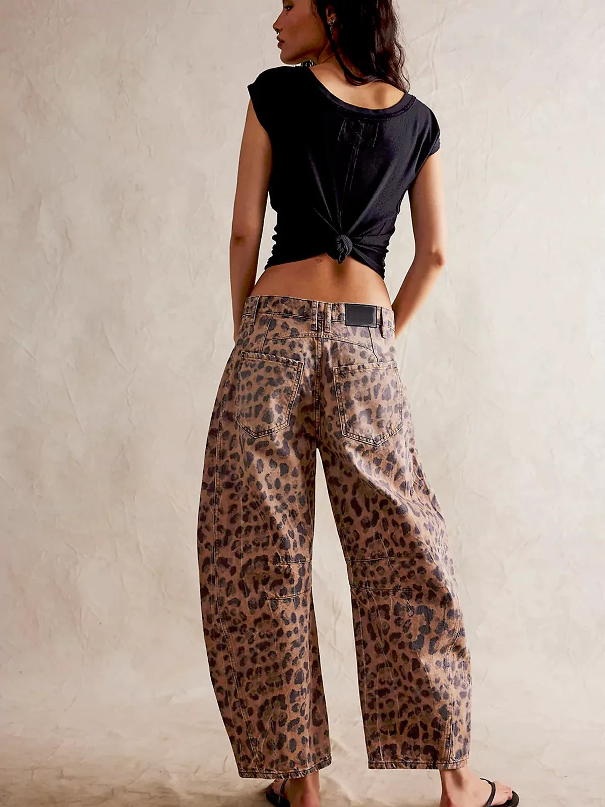 Sephira - Leopard Barrel Jeans