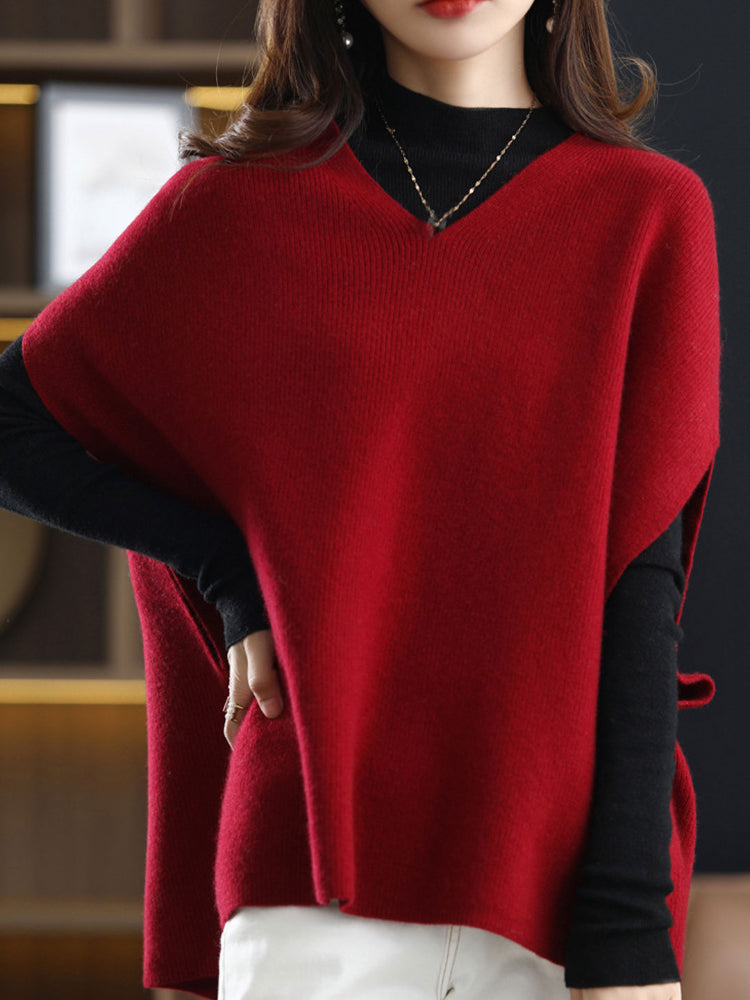 Marcelline – Damen Strickweste mit V-Ausschnitt