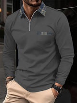 Emeric – Langarm-Poloshirt mit Reißverschlusskragen
