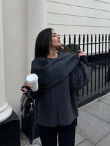 Arivella - Womens Asymmetric Wool Poncho