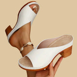 Vienna – Open Toe Block Heel Mules Women