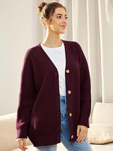 Alenya – Damen Oversize Cardigan mit V-Ausschnitt und Knopfverschluss