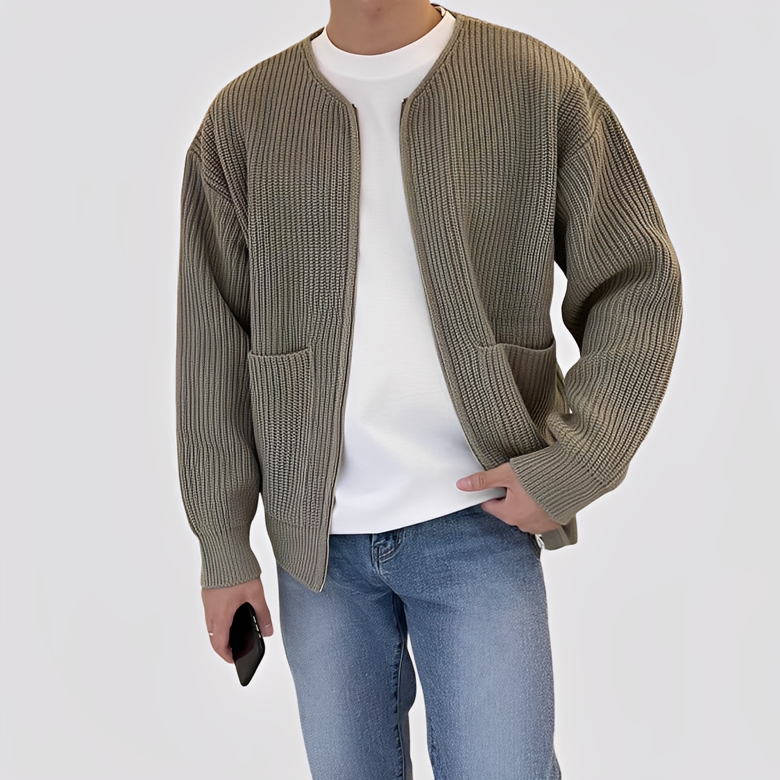 Derenzo – Cardigã de Malha Estiloso para Homem