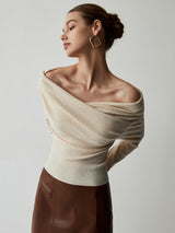 Yavira – Damen schulterfreies Stricktop
