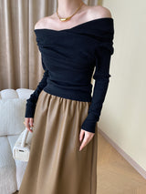 Yavira – Damen schulterfreies Stricktop