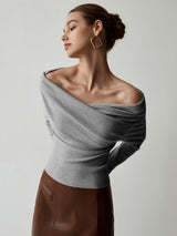 Yavira – Damen schulterfreies Stricktop