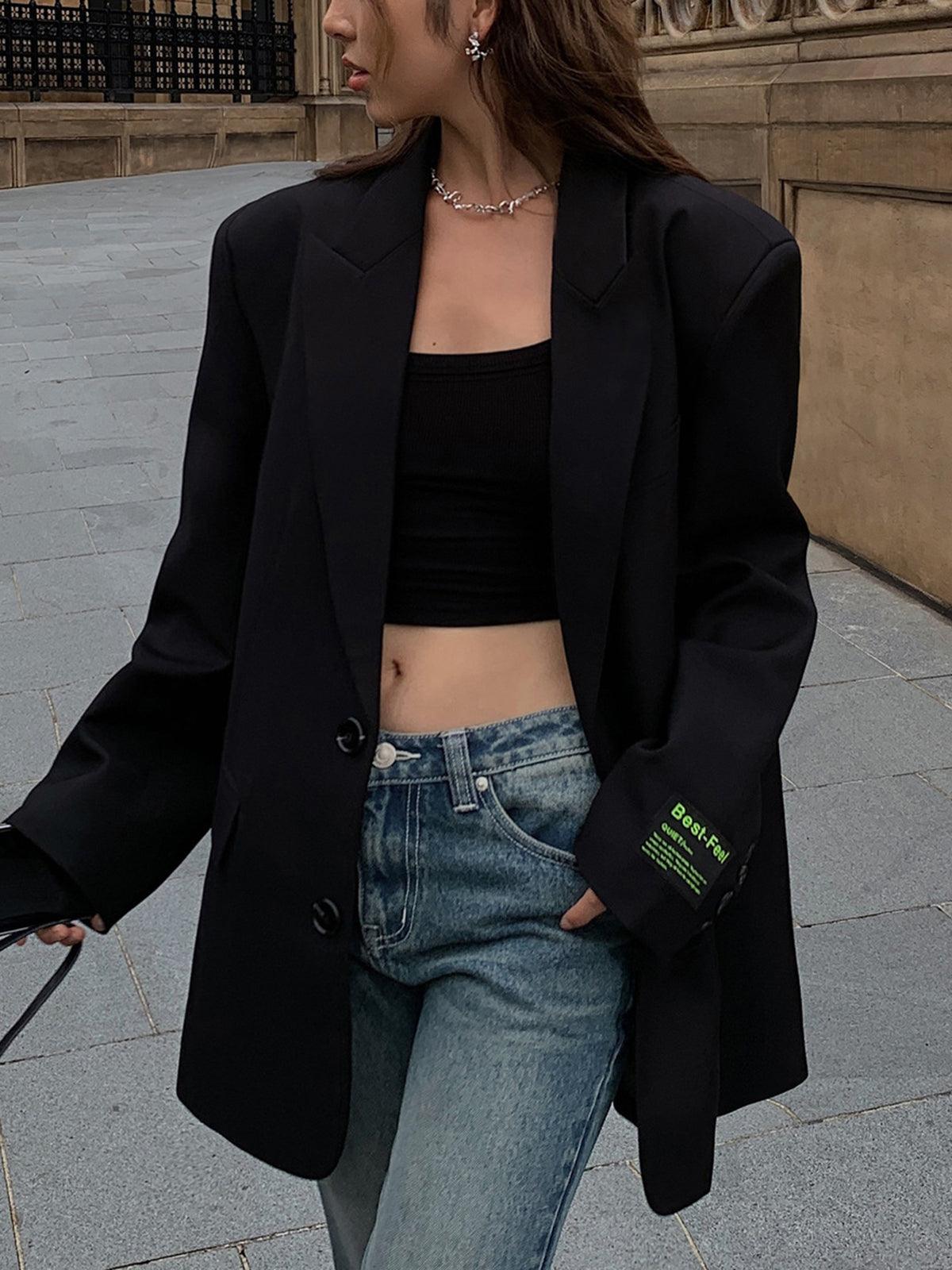 Solviera – Kvinders Oversize Blazer med Klassiske Revers