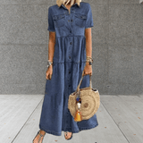 Sandra – Denim Maxi Sommerkleid