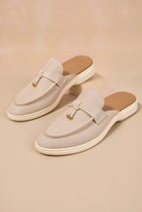 Elodie – Womens Solid Toe Slip On Flat Sandals