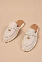 Elodie – Womens Solid Toe Slip On Flat Sandals