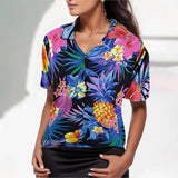 Solvierra - Womens Leaf Print Summer Shirt