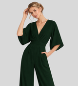 Ash – Let jumpsuit til kvinder med vide ben og V-hals