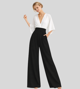 Ash – Let jumpsuit til kvinder med vide ben og V-hals