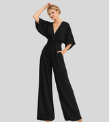 Ash – Let jumpsuit til kvinder med vide ben og V-hals