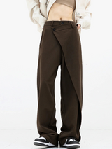 Elina | Pantalon large doublé pour femmes | Asymétrique et élégant