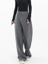 Elina | Pantalon large doublé pour femmes | Asymétrique et élégant