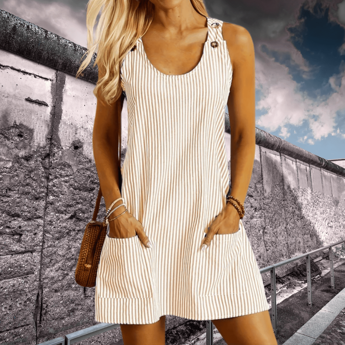 Nathalie – Robe d'été rayée pour la plage