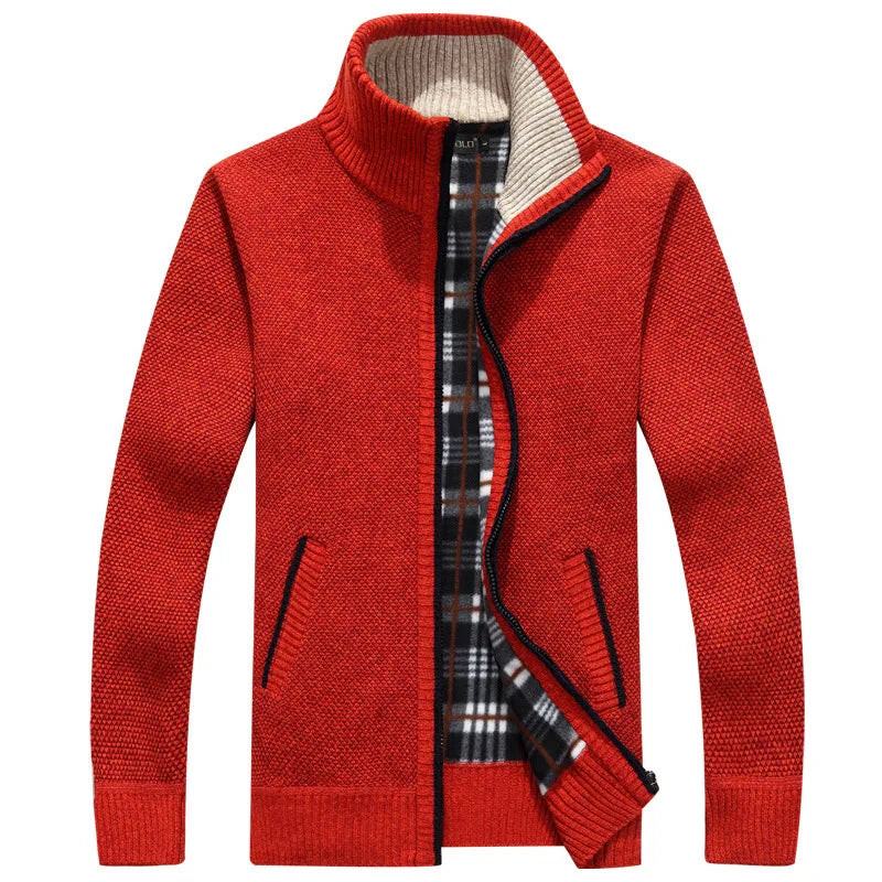 Thoran – Men’s Zip Sweater with Checked Lining