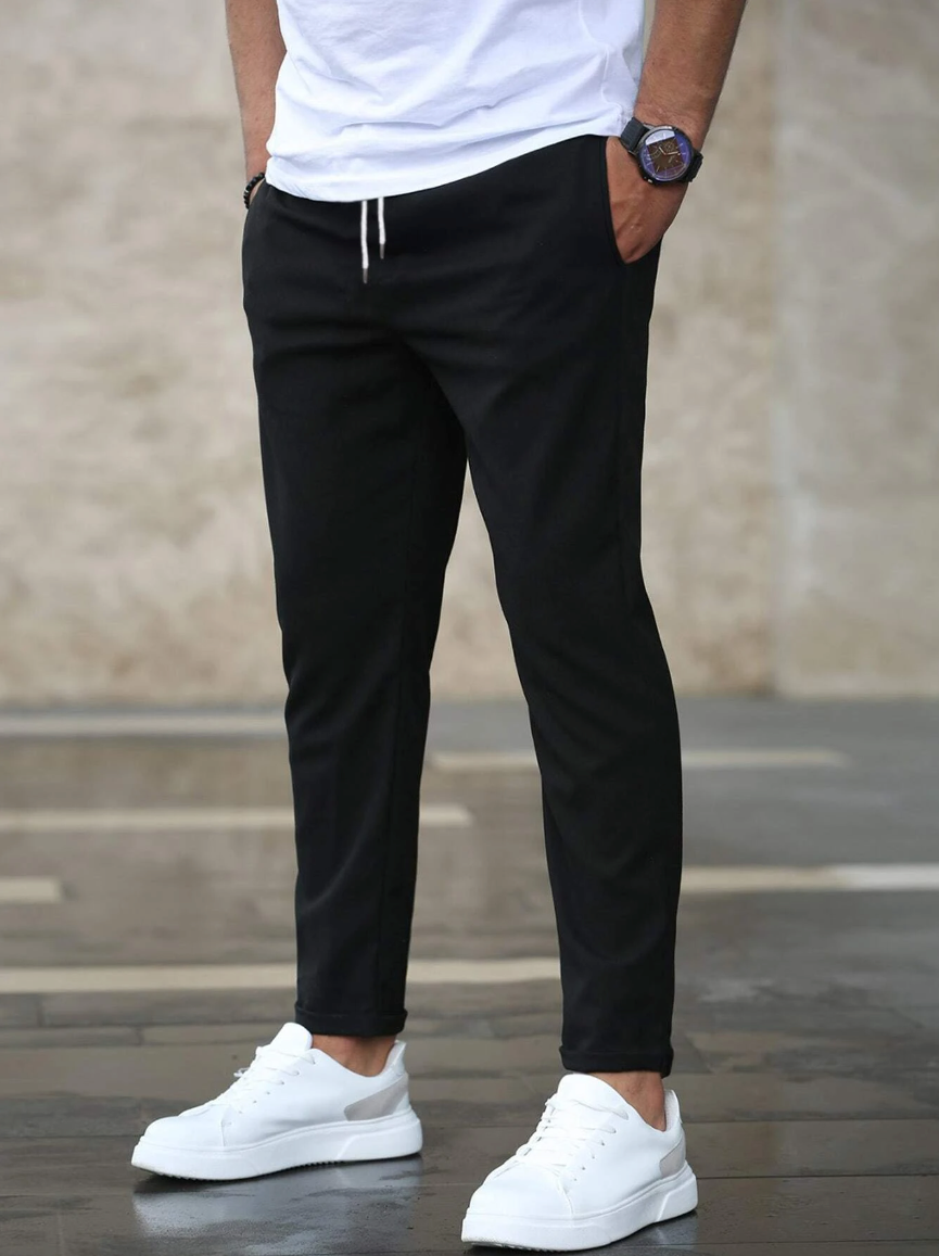 Ronviero – Pantalones Deportivos Ajustados para Hombre con Cordón