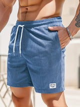 Marvello - Herre badeshorts med elastisk talje og snøre