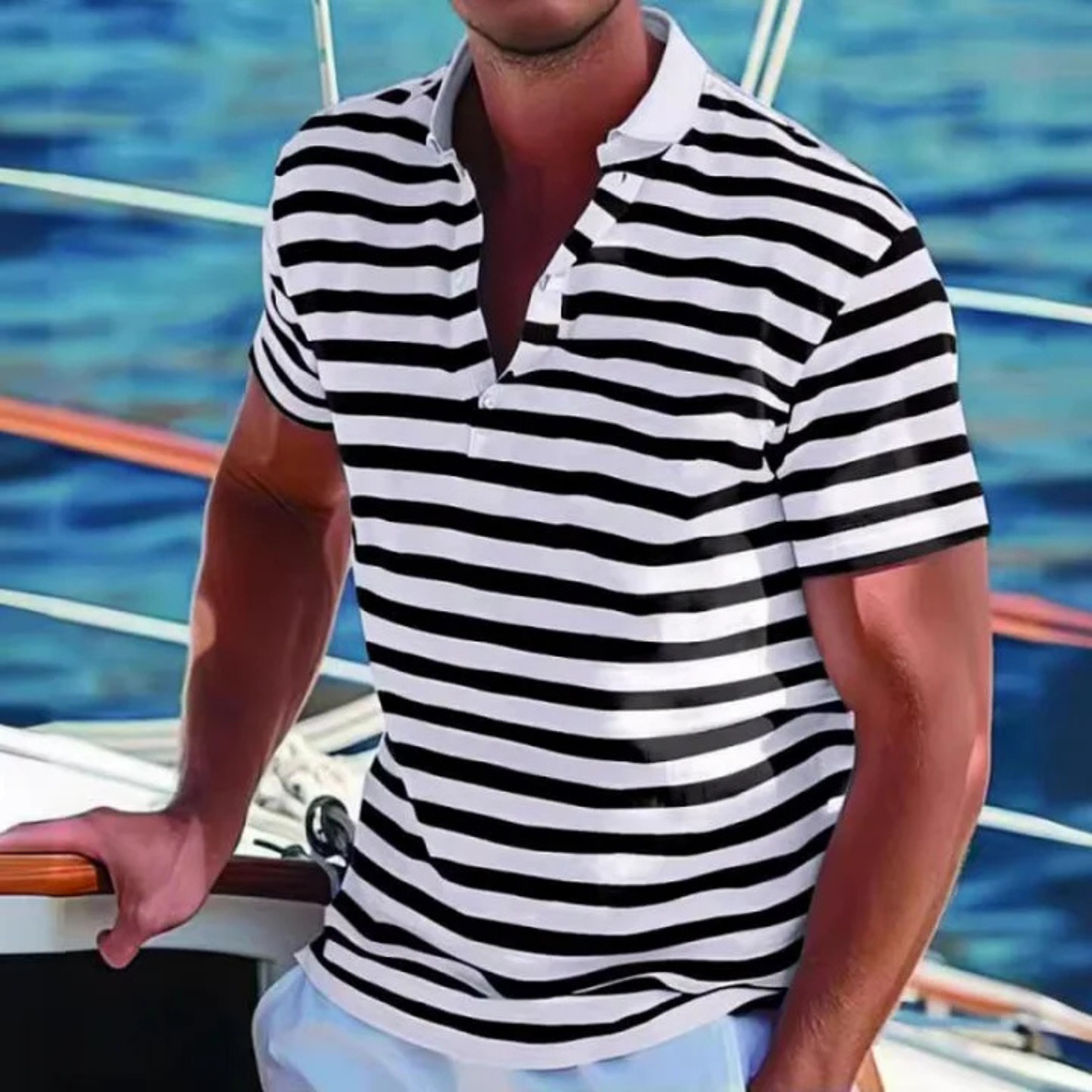 Lorenzo - Retro Stribet Polo-shirt
