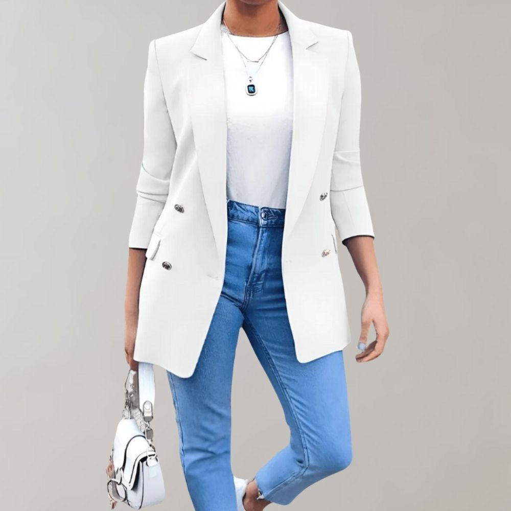 Stacey - Elegant Long Blazer Double Button