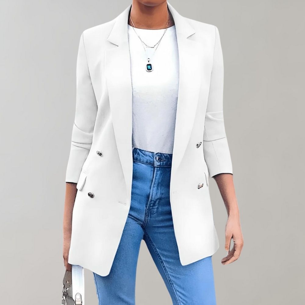 Stacey - Elegant Long Blazer Double Button