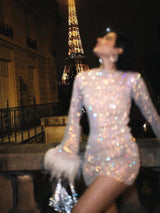 Lunavelle - Metallic Evening Cocktail Dress