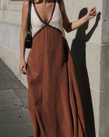 Lunévie - Contrast Flow Maxi Dress
