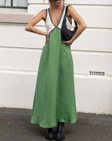 Lunévie - Contrast Flow Maxi Dress