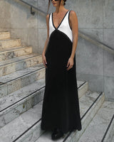 Lunévie - Contrast Flow Maxi Dress