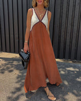 Lunévie - Contrast Flow Maxi Dress