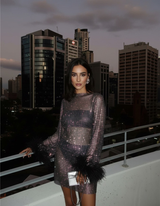 Lunavelle - Metallic Evening Cocktail Dress
