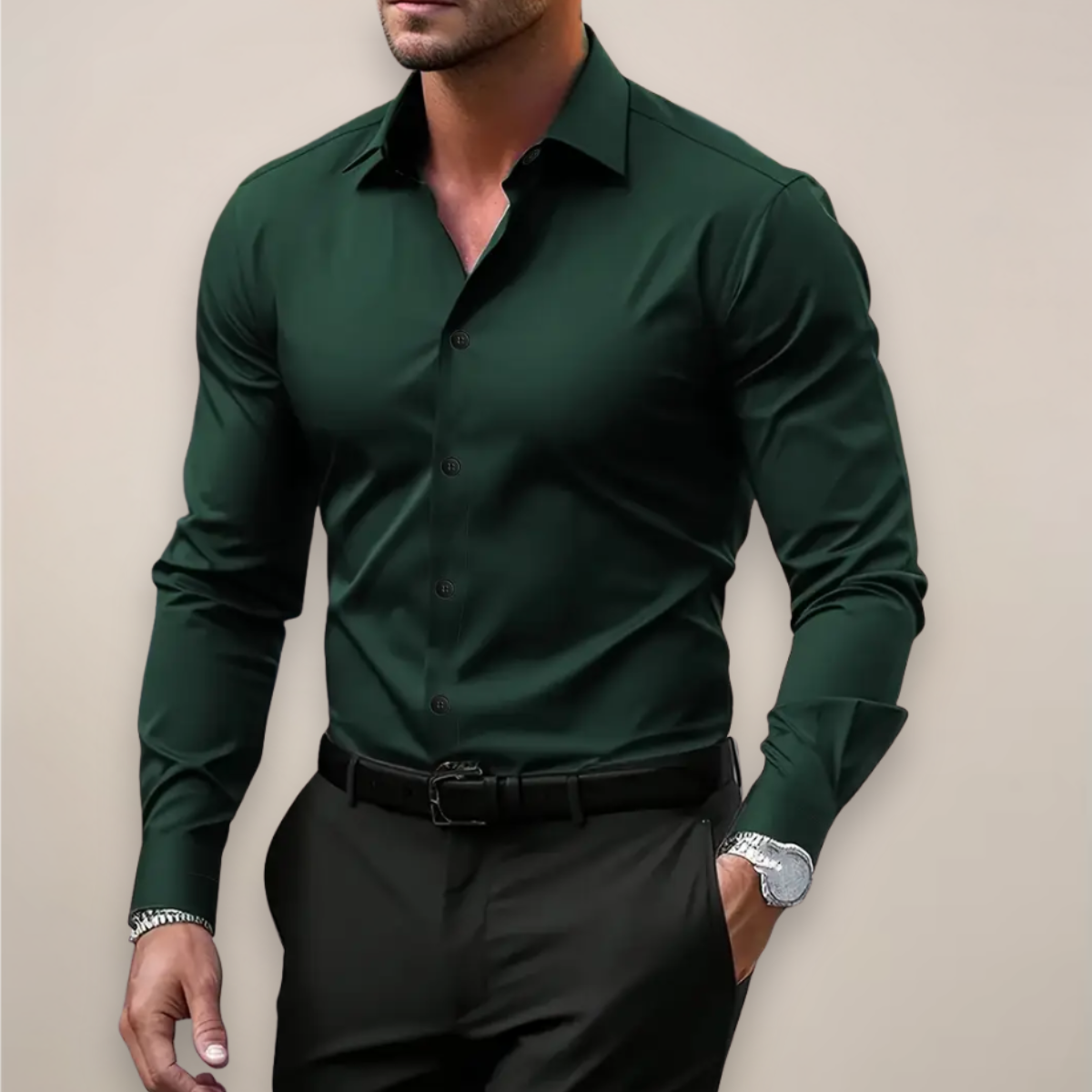 Aljur – Camisa Slim Fit de Primavera Estilosa para Homem