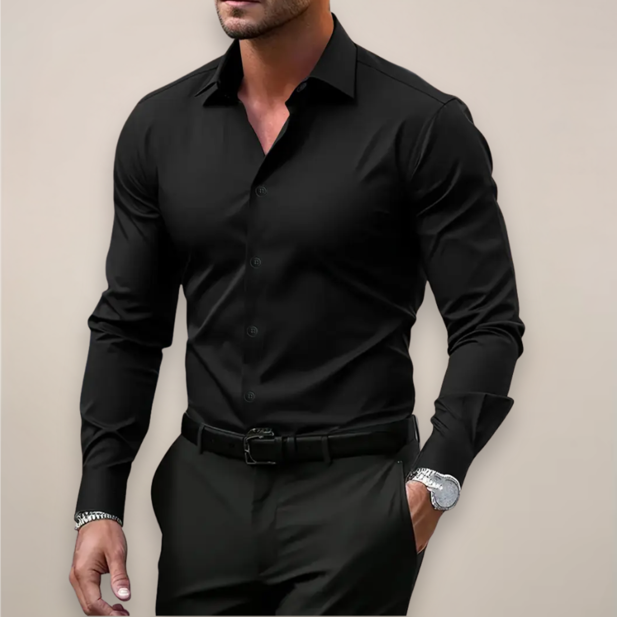 Aljur – Camisa Slim Fit de Primavera Estilosa para Homem