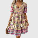 Lioraine – Florales Mini-Kleid mit V-Ausschnitt