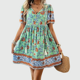 Lioraine – Florales Mini-Kleid mit V-Ausschnitt