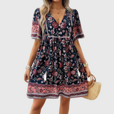 Lioraine – Florales Mini-Kleid mit V-Ausschnitt