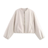 Valenciann - Veste bomber pour femmes avec col haut et poches latérales